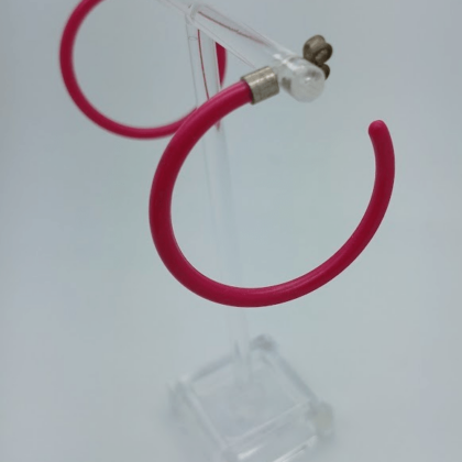 Paarse oorringen - diameter 4 cm